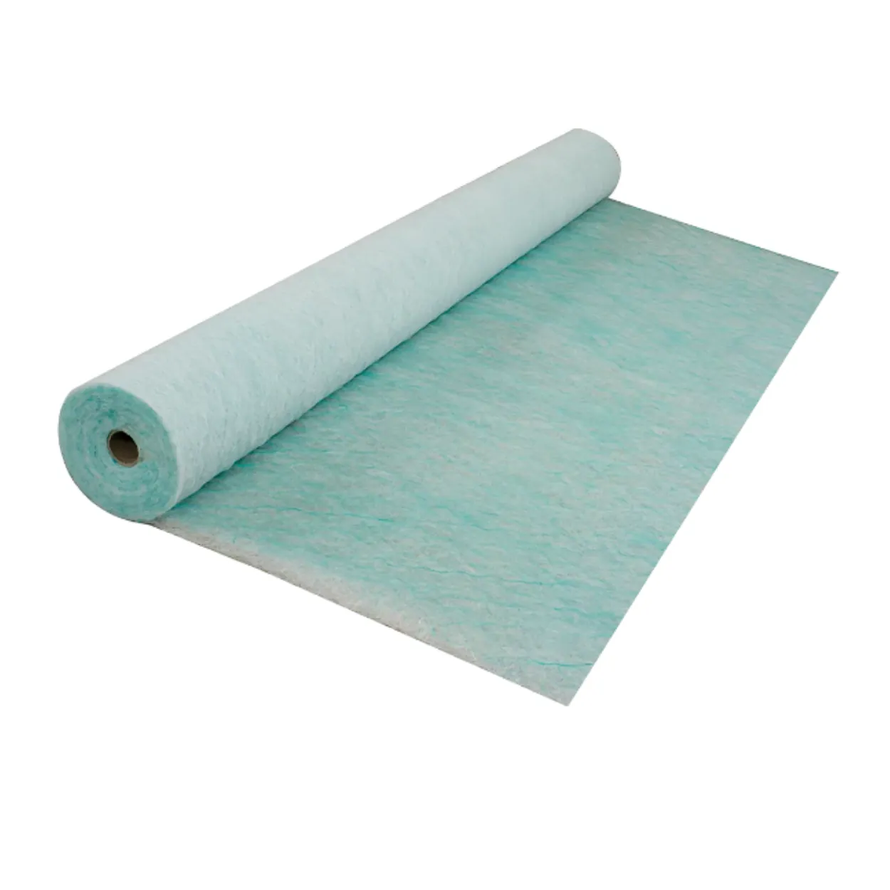 Glass fiber filter media roll for paint spray booths and industrial air filtration systems