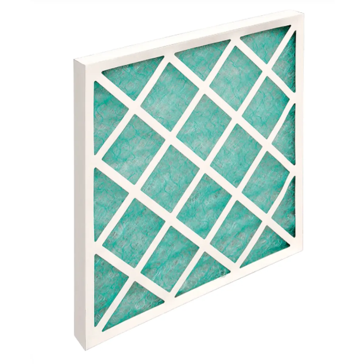 Glass fiber panel air filter with cardboard frame for HVAC and ventilation systems