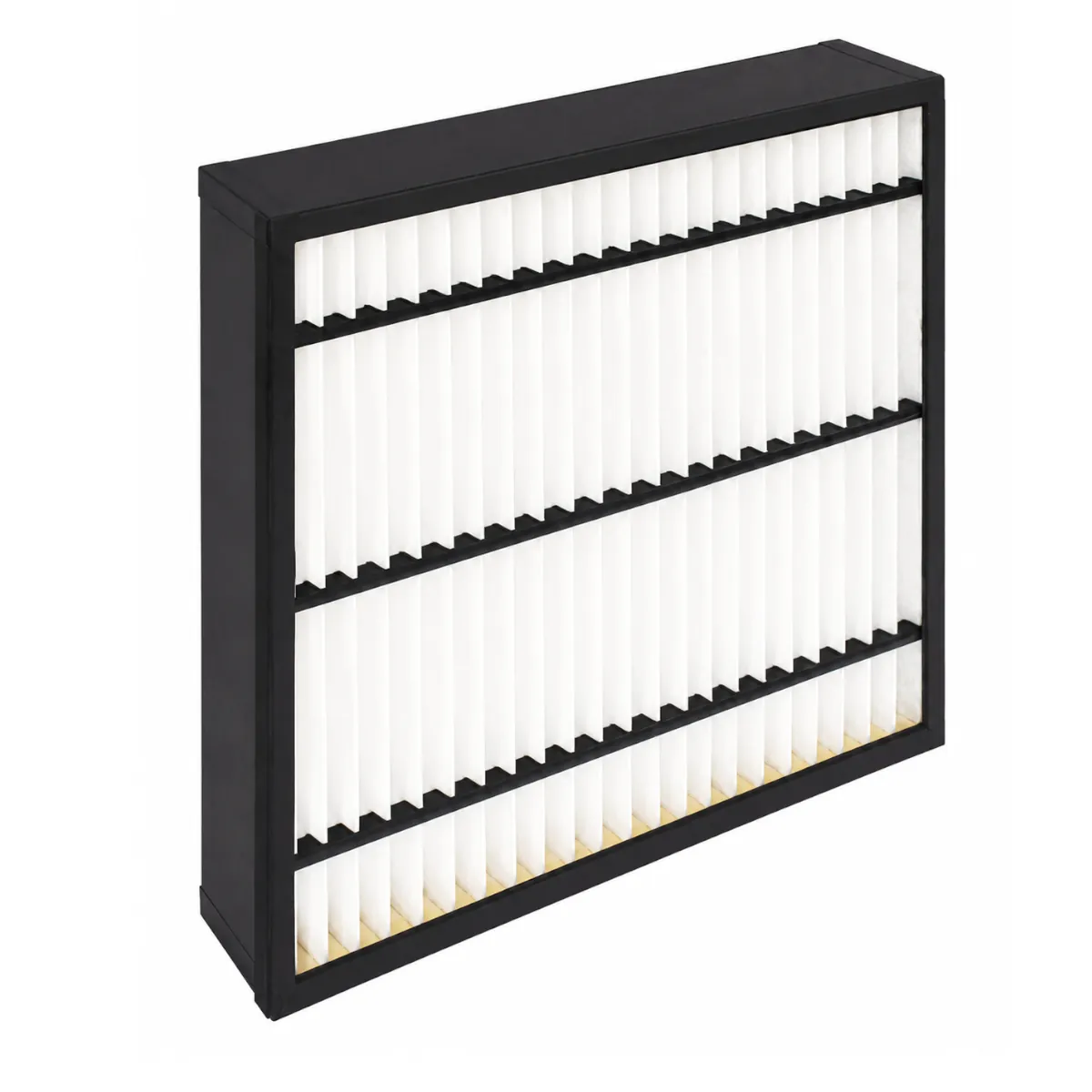 High capacity plastic frame pleated air filter for HVAC and ventilation systems