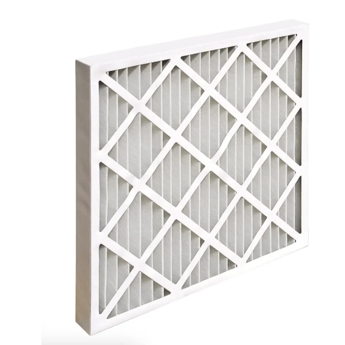 Metal free pleated air filter with cardboard frame for HVAC and ventilation systems