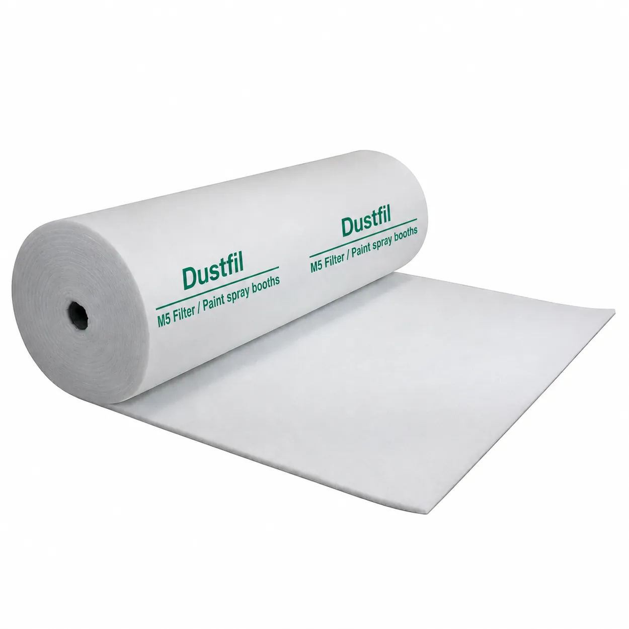 Paint booth filter media roll for spray booth air filtration systems