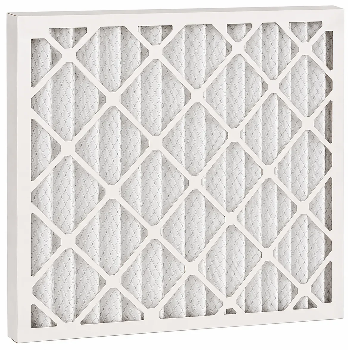Pleated panel air filter with cardboard frame for HVAC and ventilation systems