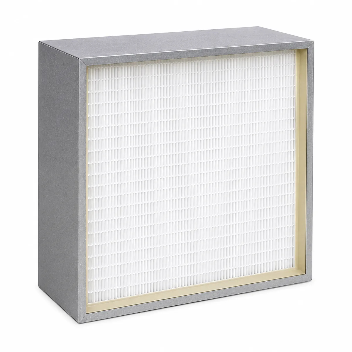 Deep pleat filter with metal frame for HVAC systems and industrial air filtration applications