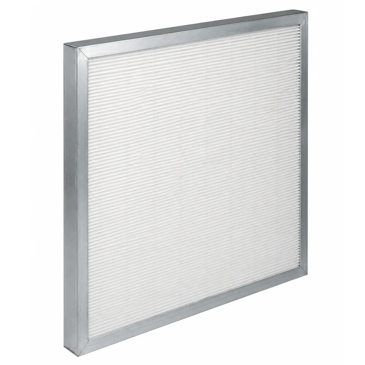Mini pleat panel filter with metal frame for HVAC systems and fine dust filtration applications