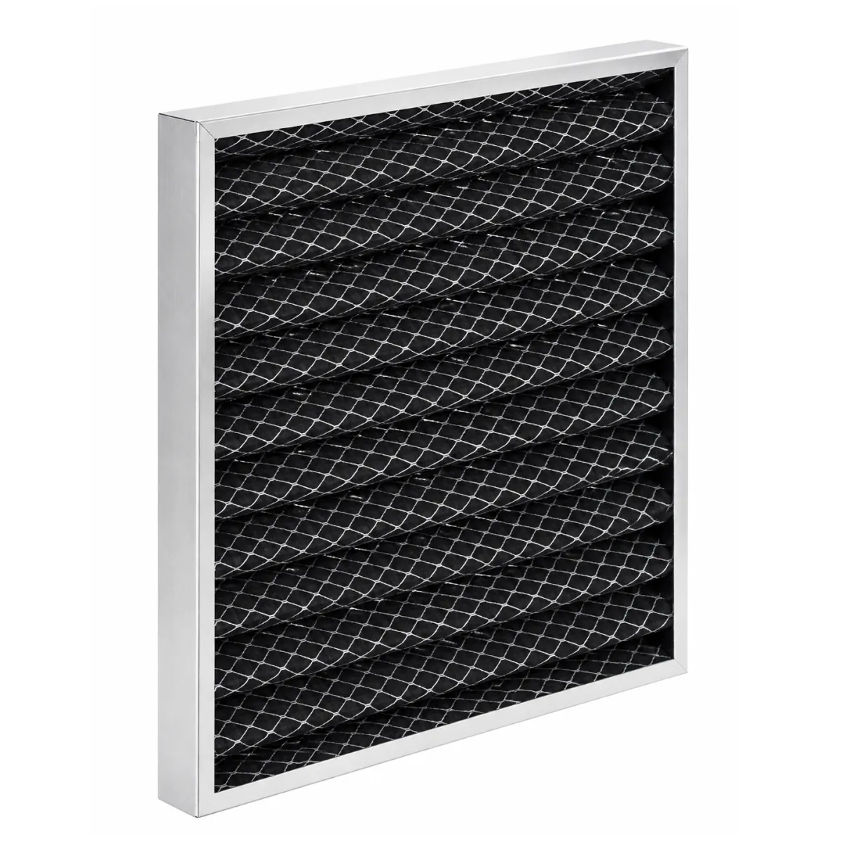Activated Carbon Zig-Zag Filter for HVAC systems – Carbon impregnated pre-filter for odor, VOC and gas phase filtration.