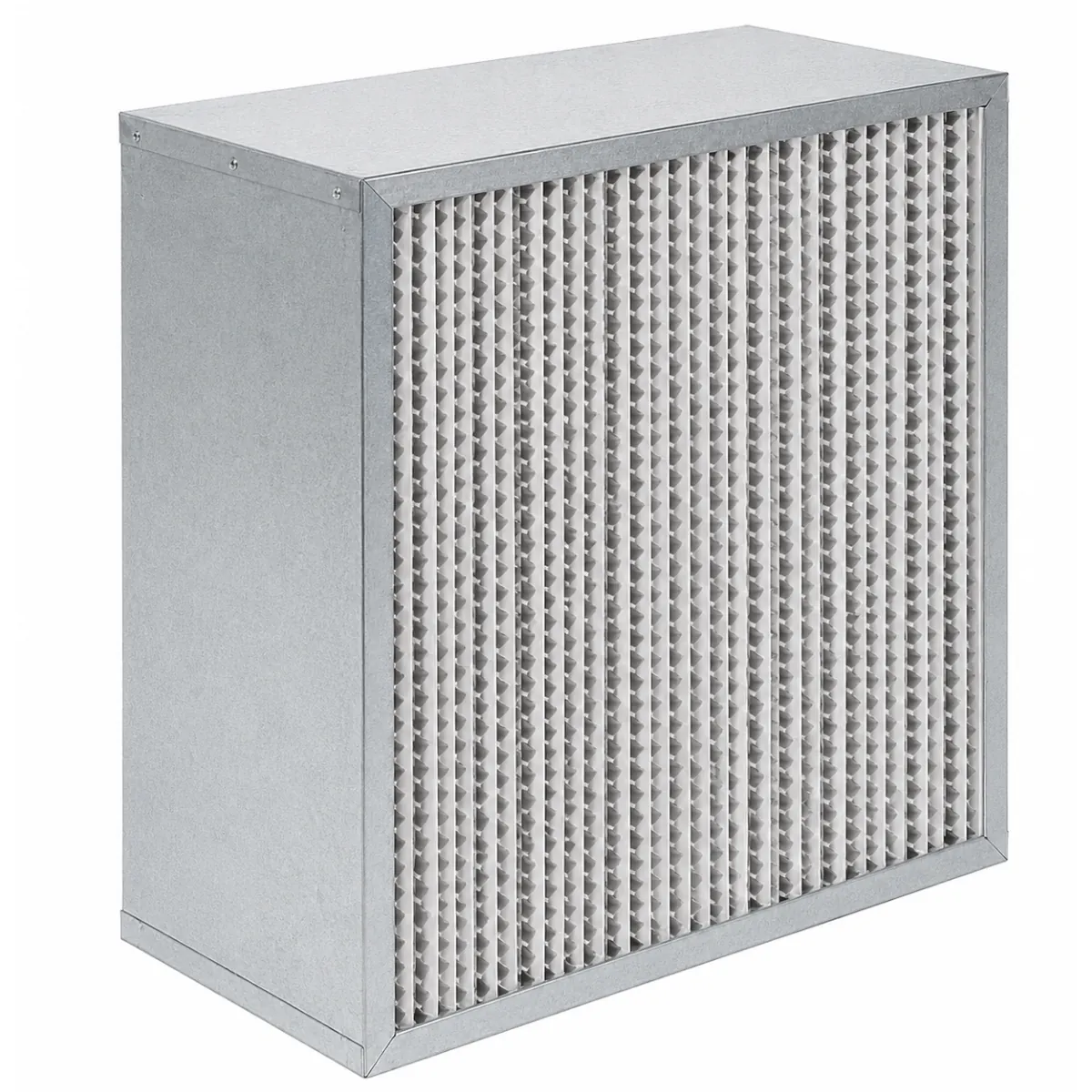 HEPA deep pleat separator filter with metal frame for cleanroom, hospital and pharmaceutical air filtration applications