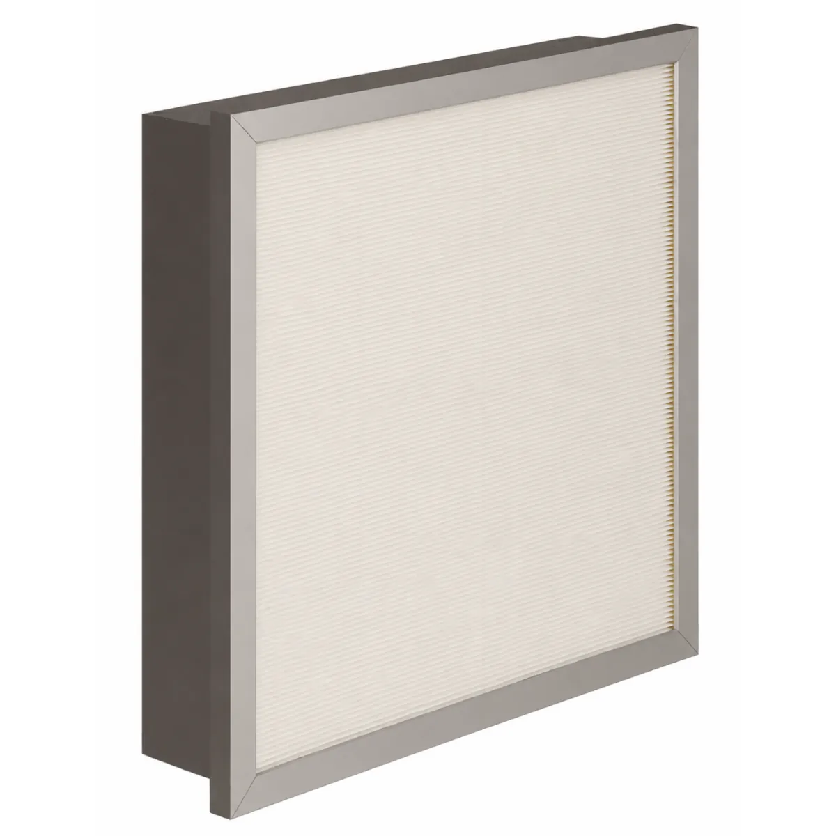 Rigid filter with aluminum frame for HVAC systems and fine dust filtration applications
