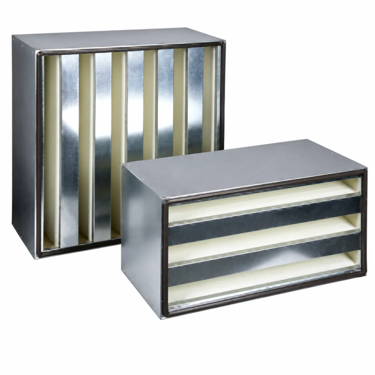 HEPA mini pleat V-bank filter with metal frame for cleanroom, hospital and pharmaceutical air filtration applications