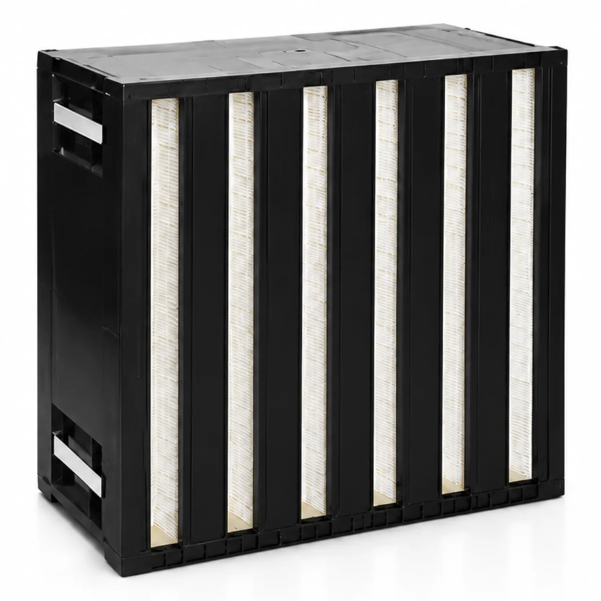 HEPA mini pleat V-bank filter with plastic frame for cleanroom, hospital and pharmaceutical air filtration applications